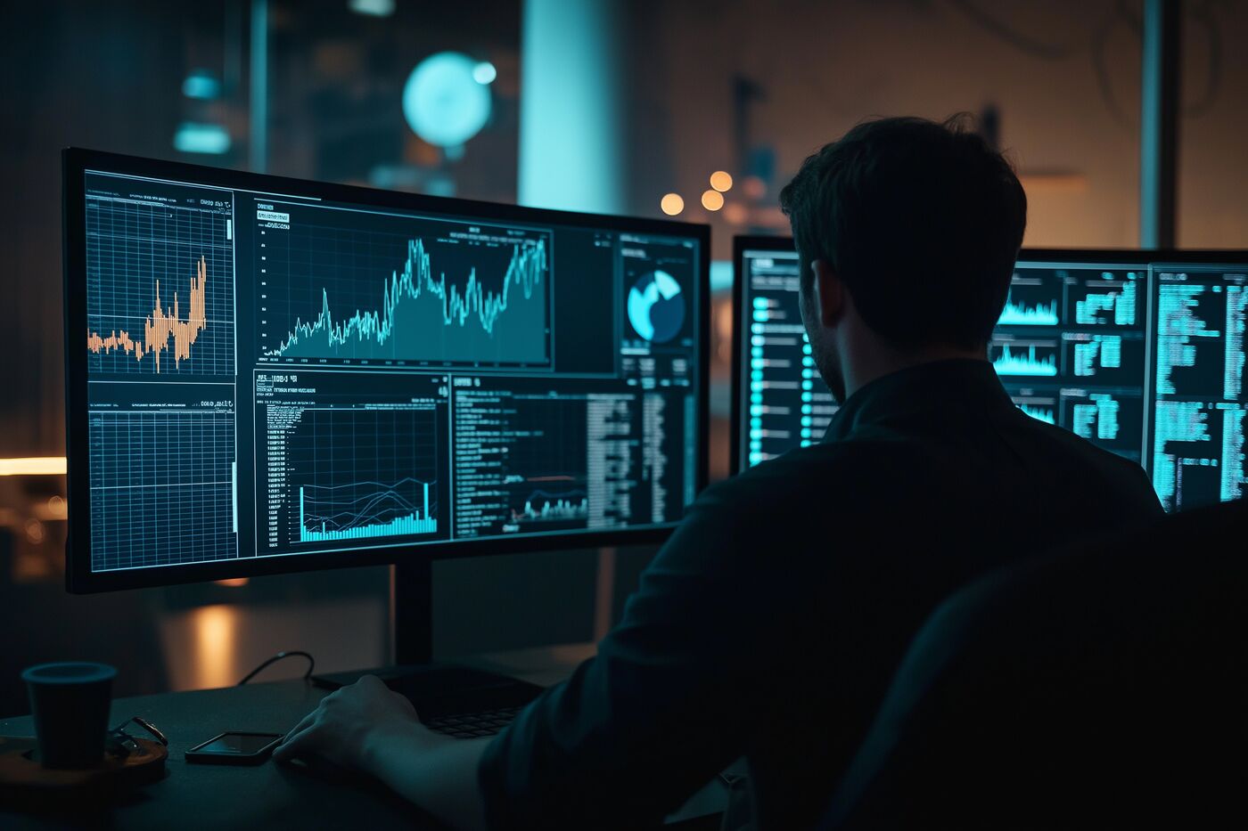 Analyst reviewing valuation models